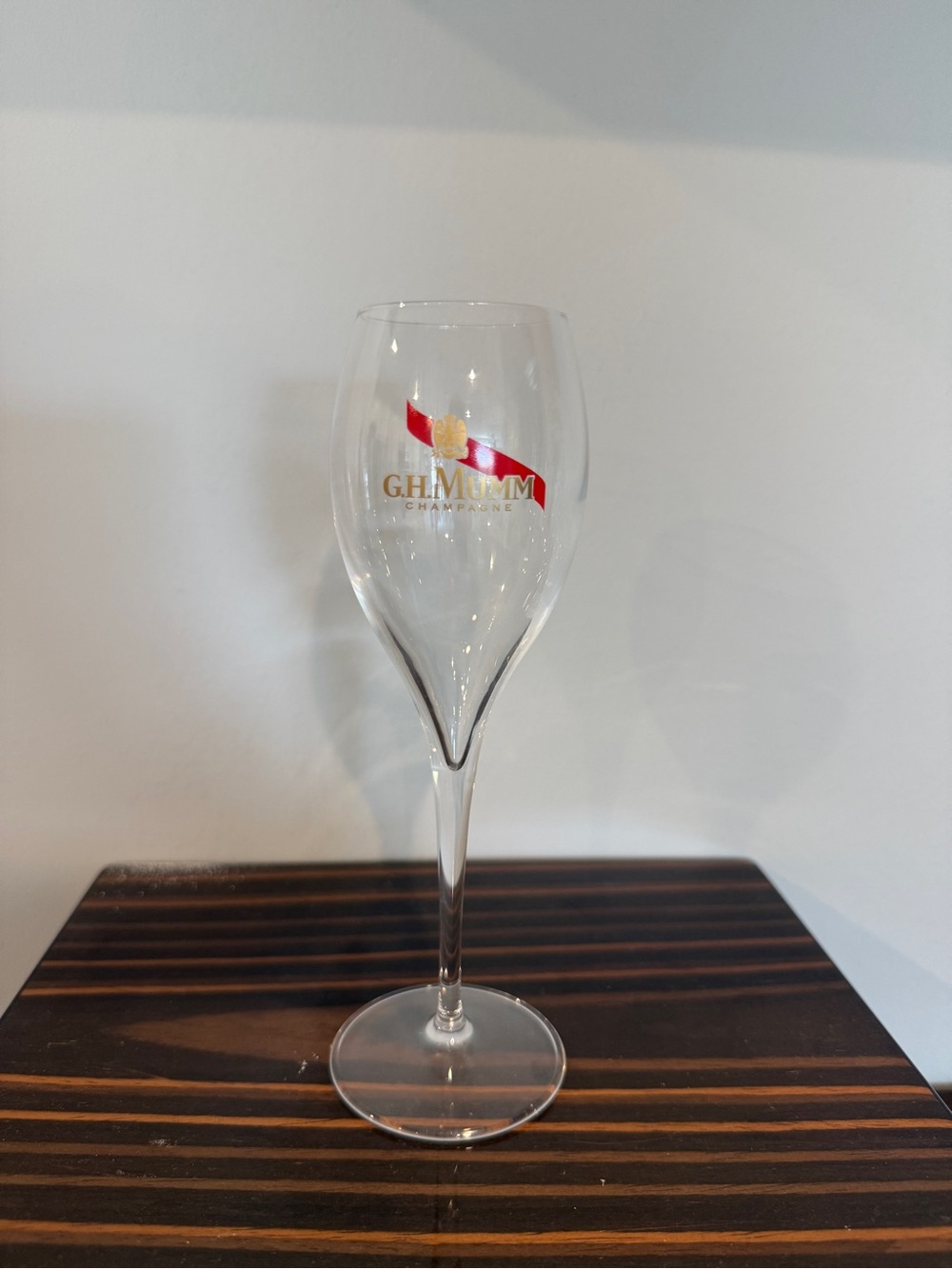 Red Ribbon Champagne Flute - Clear Glass